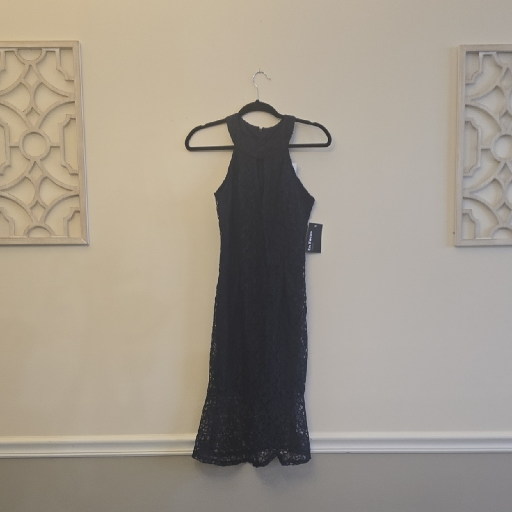 En Focus Studio Lace Navy Midi Dress